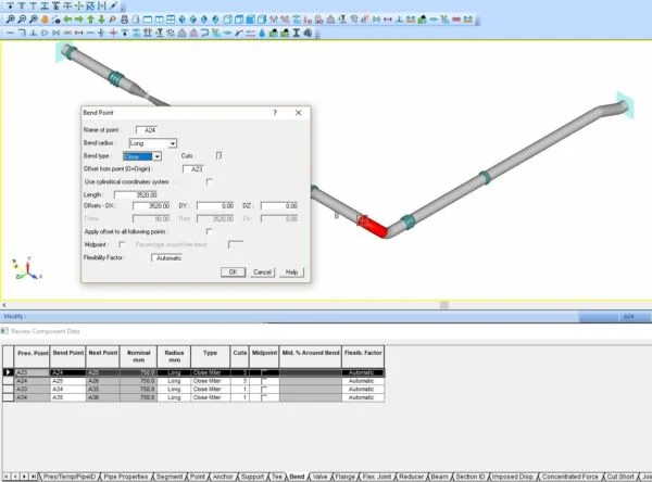 Fig. 3 — Mitre bend definition: number of cuts and bend radius drive SIF and flexibility.
