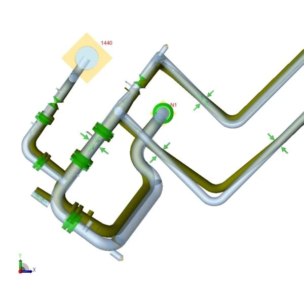 Fig. 3 — Thermal contraction at −30 °C: the roof-mounted supports follow the tank.